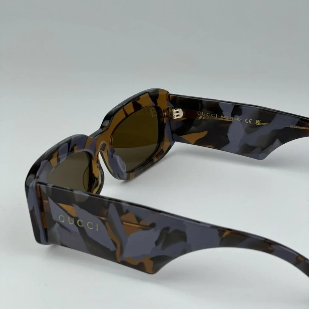 Gucci GG1426S 003 BRAND NEW Sunglasses Lilac Havana Brown Unisex Rectangle